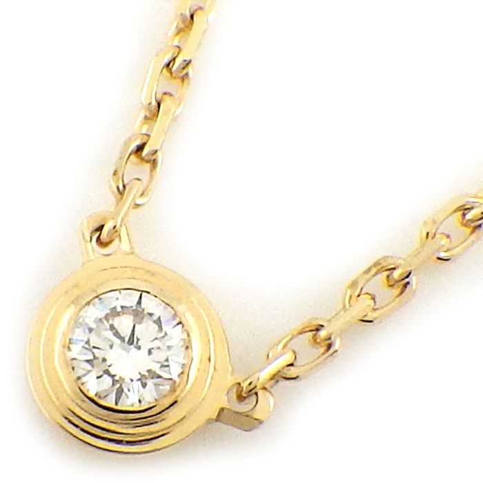 Cartier Necklace Damier XS Diamant Leger 1 Point Diamond 18K