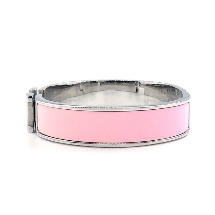 Hermes Bangle Click PM Rose Can Lacquer Metal