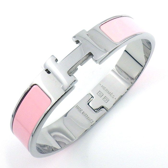 Hermes Bangle Click PM Rose Can Lacquer Metal