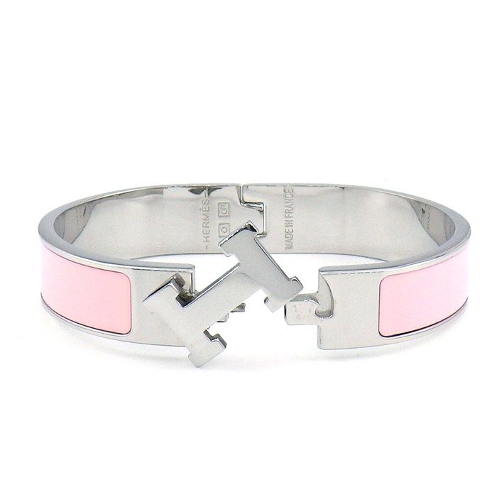 Hermes Bangle Click PM Rose Can Lacquer Metal