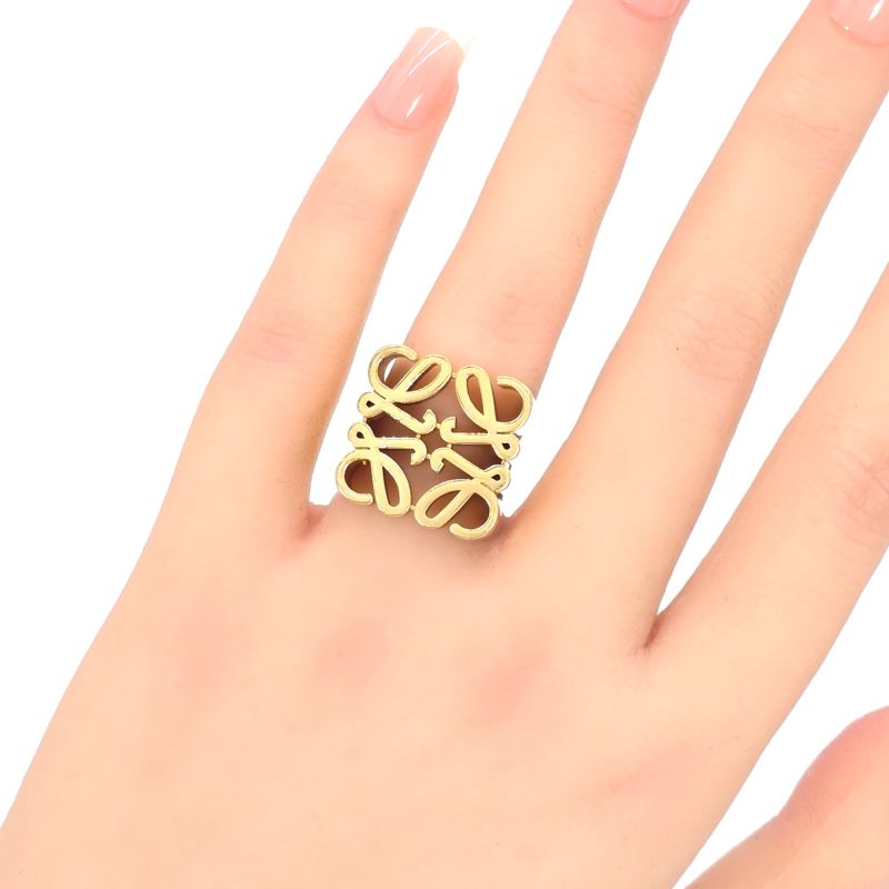 Loewe Anagram Ring 13 14 Gold Color Star Silver Star Ring Sterling