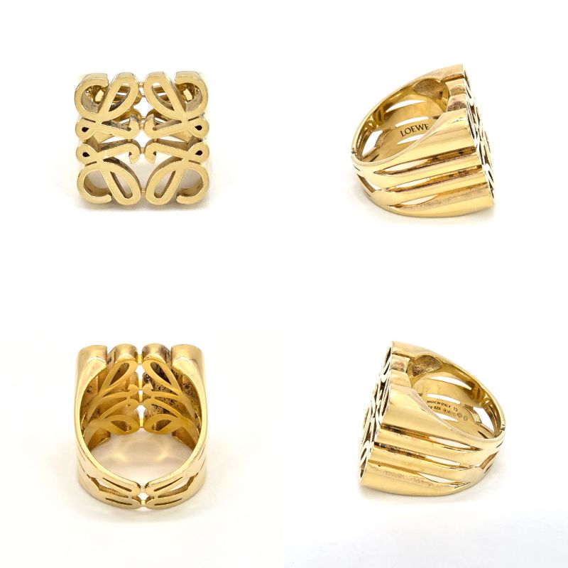 Loewe Anagram Ring 13 14 Gold Color Star Silver Star Ring Sterling