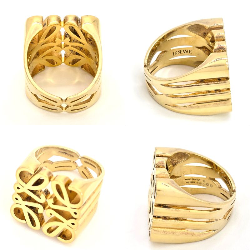 Loewe Anagram Ring 13 14 Gold Color Star Silver Star Ring Sterling