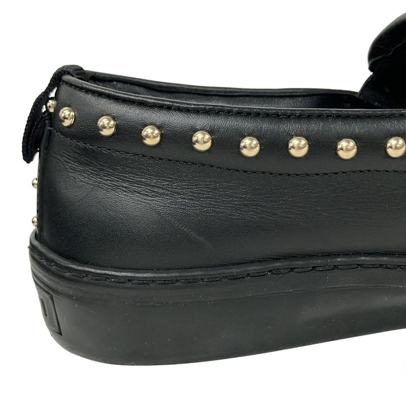 Gucci Slip Ons 38 C Black Studs GG Plus Supreme Leather