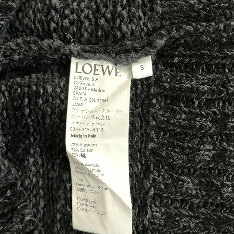 Loewe Long Sleeve Sweater S Dark Gray Black Crew Neck Back Dark