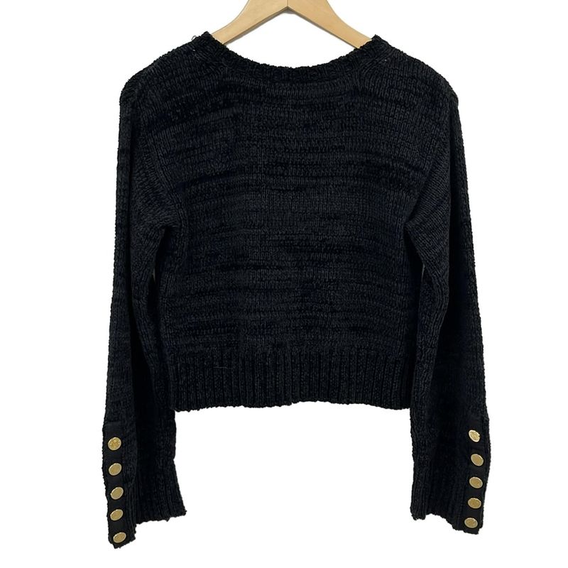 Loewe Long Sleeve Sweater S Dark Gray Black Crew Neck Back Dark
