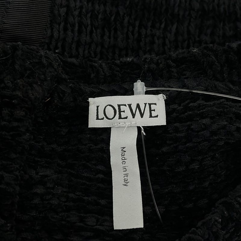 Loewe Long Sleeve Sweater S Dark Gray Black Crew Neck Back Dark