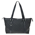 Gucci Abbey Tote GG Canvas Black Silver Leather