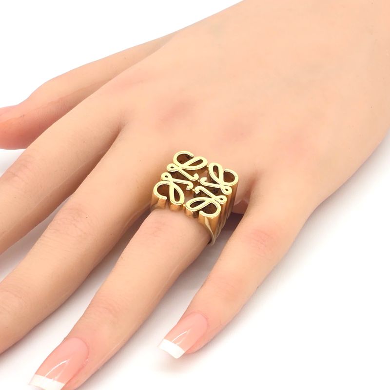Loewe Anagram Ring 13 14 Gold Color Star Silver Star Ring Sterling