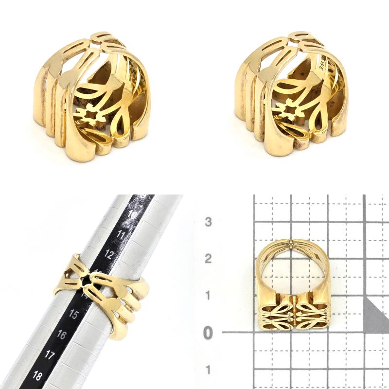 Loewe Anagram Ring 13 14 Gold Color Star Silver Star Ring Sterling