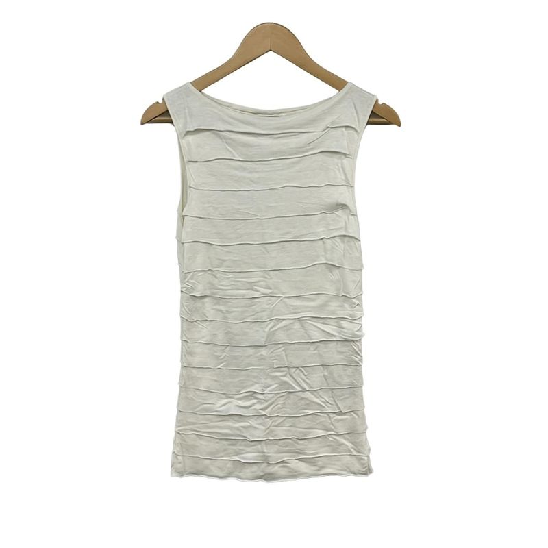 Celine Sleeveless Top S Ivory Frill Shoulder Bag
