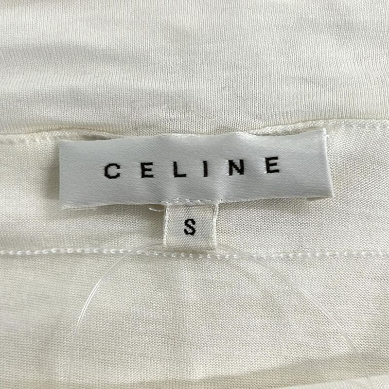 Celine Sleeveless Top S Ivory Frill Shoulder Bag