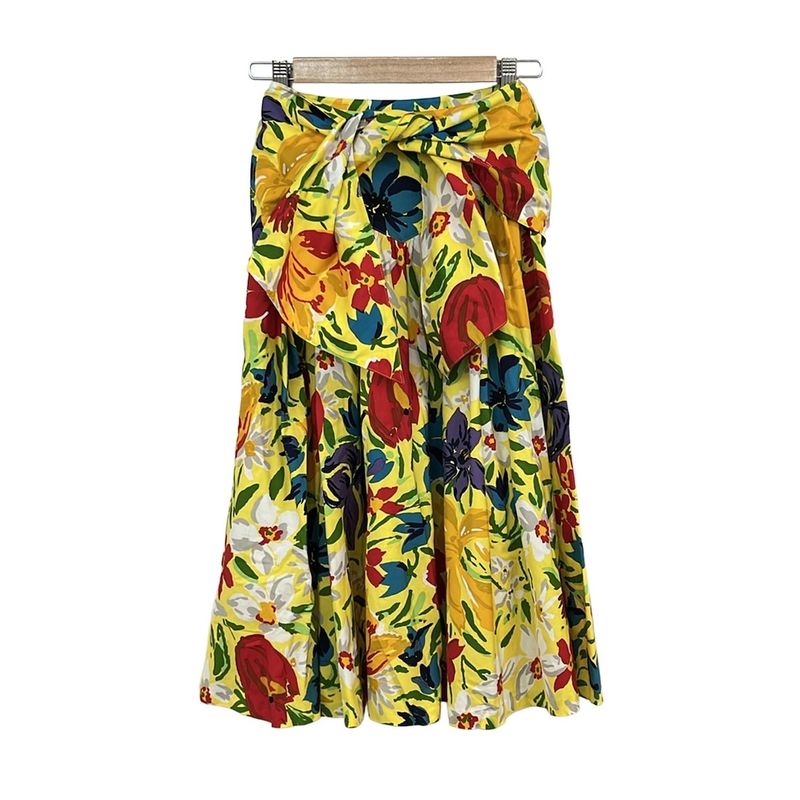 Dior Long Skirt S Light Yellow Orange Multi