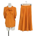 Dior Skirt Set Orange Yellow Green Dot Pattern