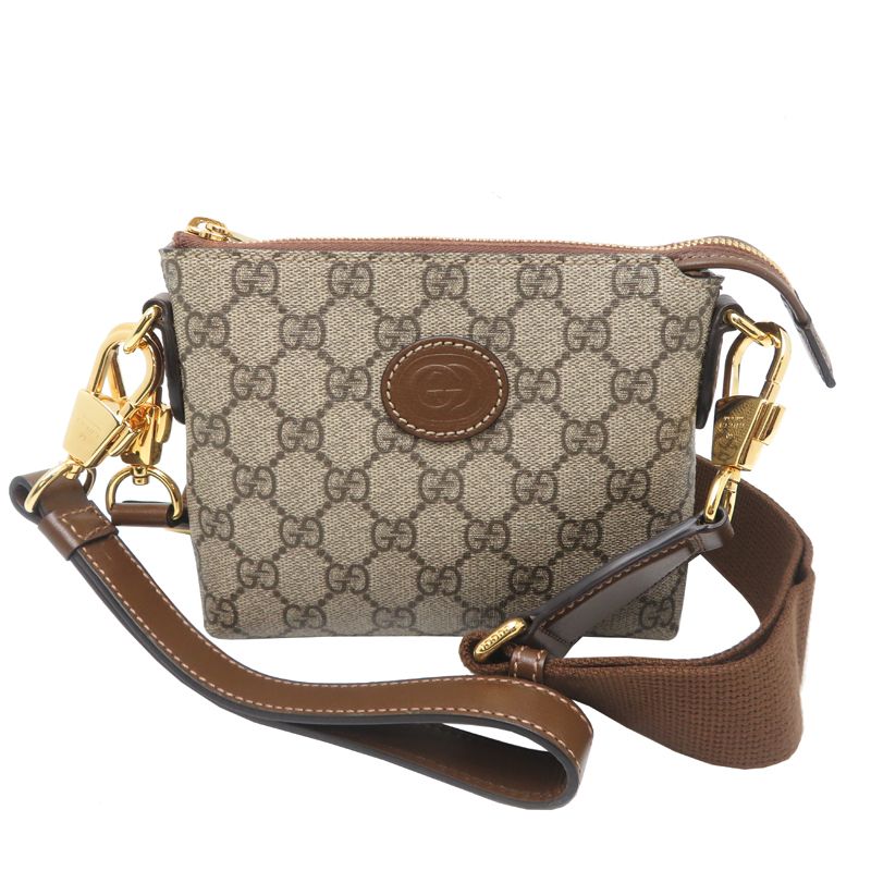 Gucci Shoulder Bag Leather Beige