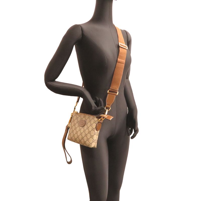 Gucci Shoulder Bag Leather Beige