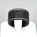 Gucci Icon Wide Ring Black Synthetic Corundum 18K White
