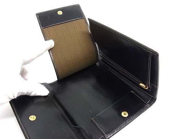 Fendi Wallet Zucca 079 Brown Canvas Leather Trifold