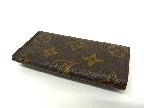 Louis Vuitton Key Case Multicles 4 Brown Monogram 4 Rows Key Holder