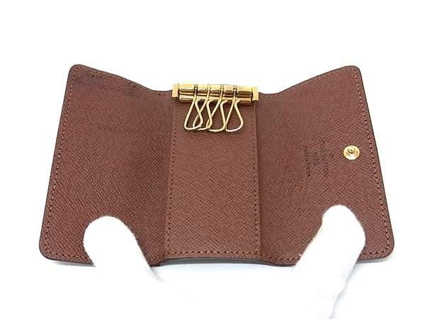 Louis Vuitton Key Case Multicles 4 Brown Monogram 4 Rows Key Holder