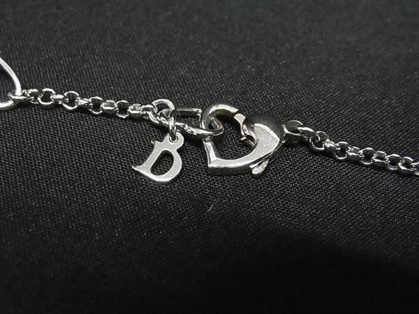 Dior Necklace Silver Metal Rhinestone Logo