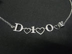 Dior Necklace Silver Metal Rhinestone Logo