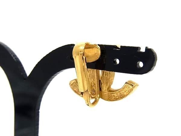 Chanel Earrings CC Logo Gold Metal Clip Type
