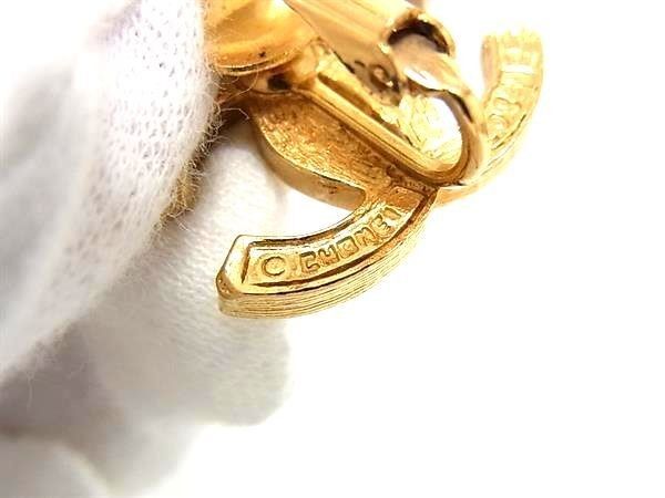 Chanel Earrings CC Logo Gold Metal Clip Type
