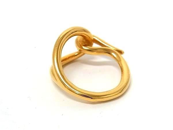 Hermes Scarf Ring Jumbo Gold Metal
