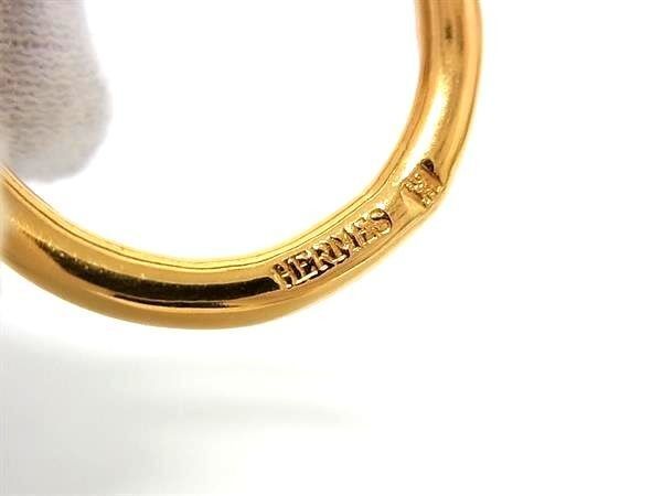 Hermes Scarf Ring Jumbo Gold Metal