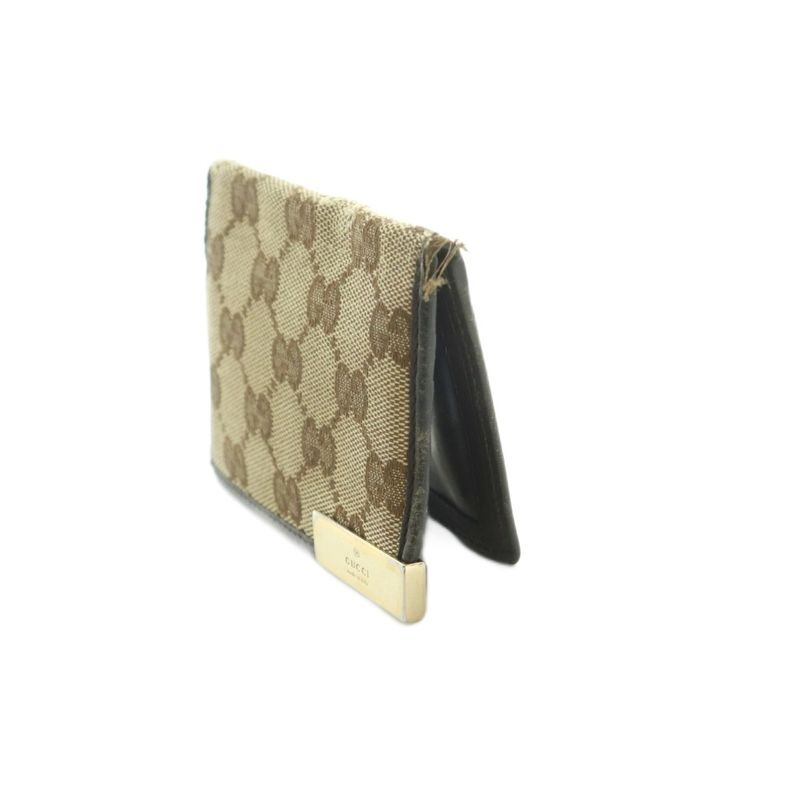 Gucci Business Card Case Canvas Beige Brown