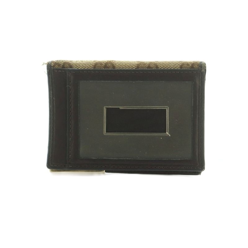 Gucci Business Card Case Canvas Beige Brown