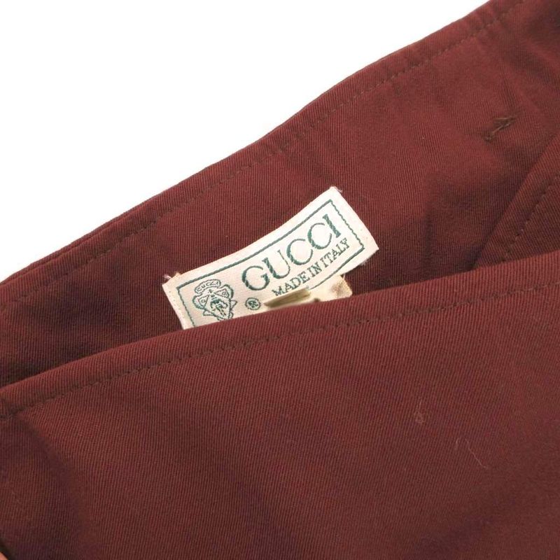 Gucci Vintage Tight Skirt with Belt Knee Length 40 Gold Bordeaux