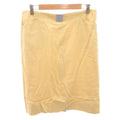 Celine Vintage Tight Skirt Silk Blend Logo Plate Long 46 Yellow