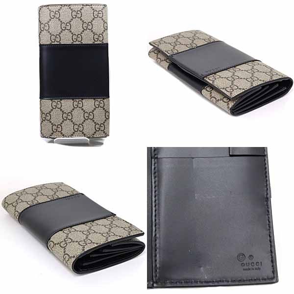 Gucci Bicolor Wallet GG Supreme Beige Ebony
