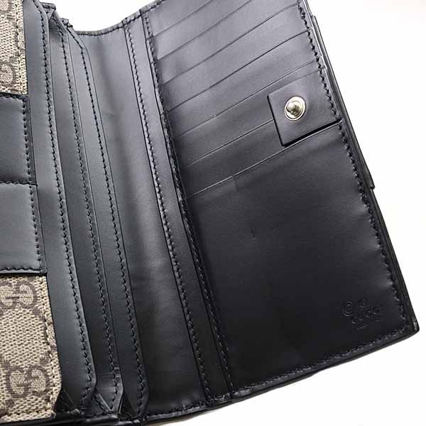 Gucci Bicolor Wallet GG Supreme Beige Ebony