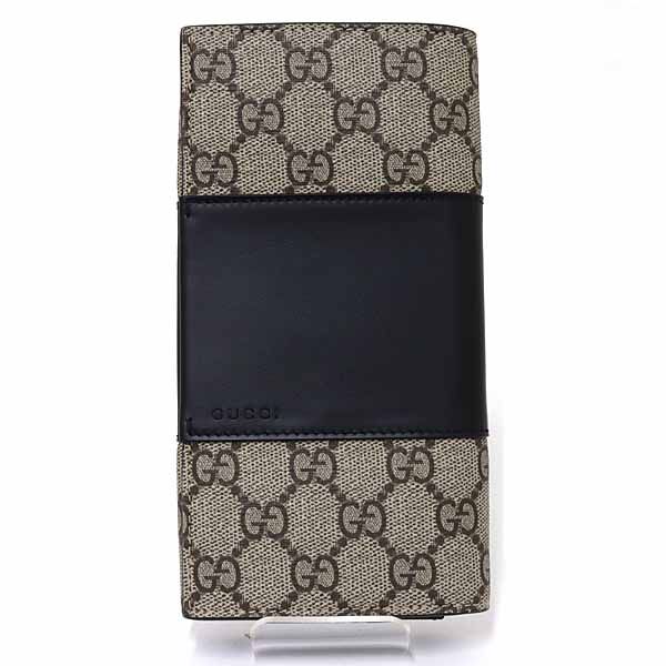Gucci Bicolor Wallet GG Supreme Beige Ebony