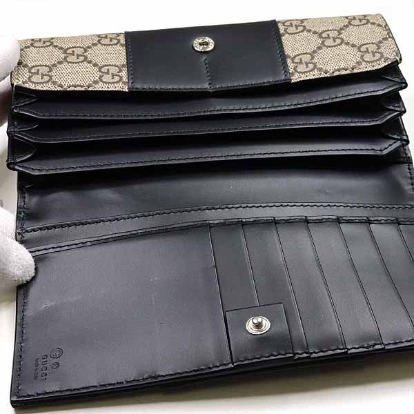 Gucci Bicolor Wallet GG Supreme Beige Ebony