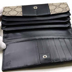 Gucci Bicolor Wallet GG Supreme Beige Ebony