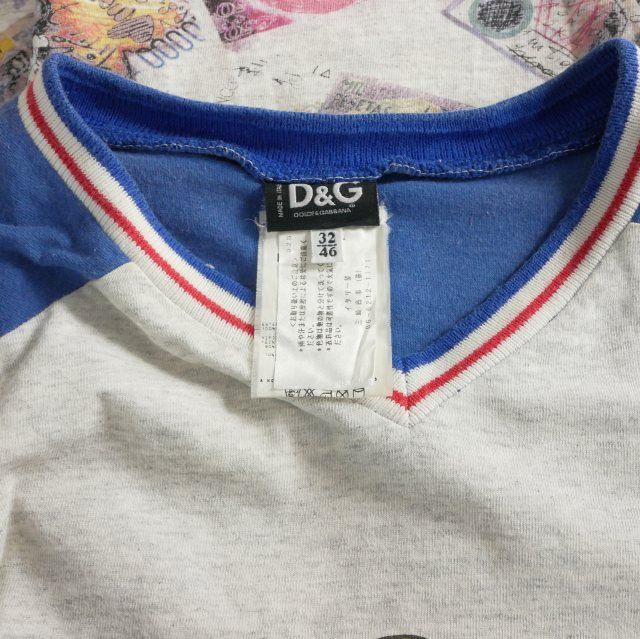 Dolce & Gabbana D&G Double Sided Print V-neck T-Shirt