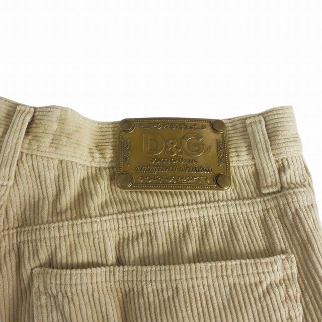 Dolce & Gabbana D&G Distressed Corduroy Pants 48 Beige