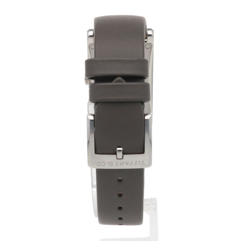 Tiffany & Co East West Mini Watch Stainless Steel Quartz Silver Blue Gray