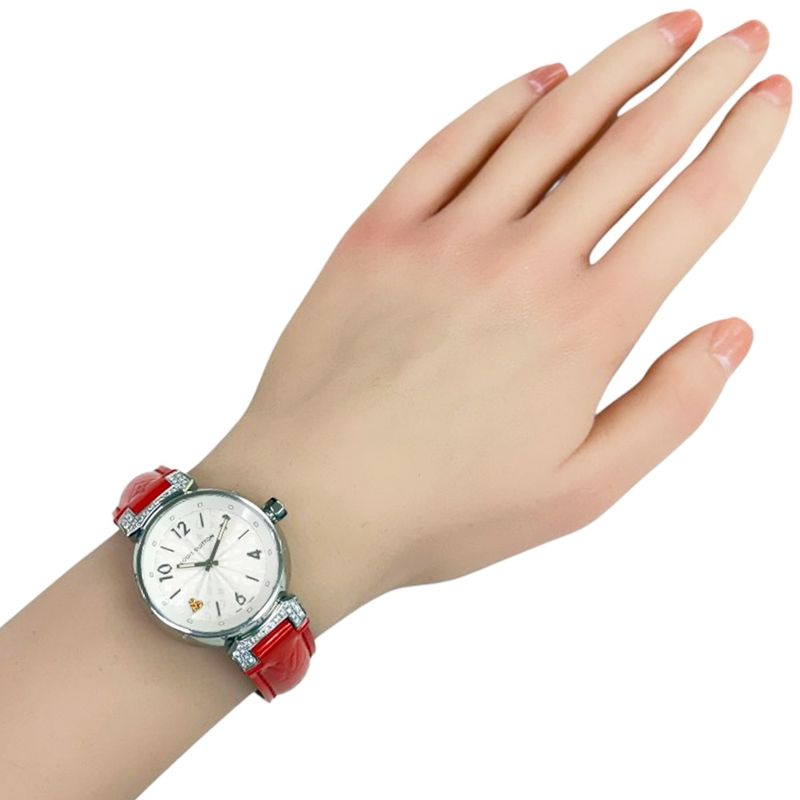 Louis Vuitton Tambour Heart Love Watch Stainless Steel Quartz 1 Silver Red White