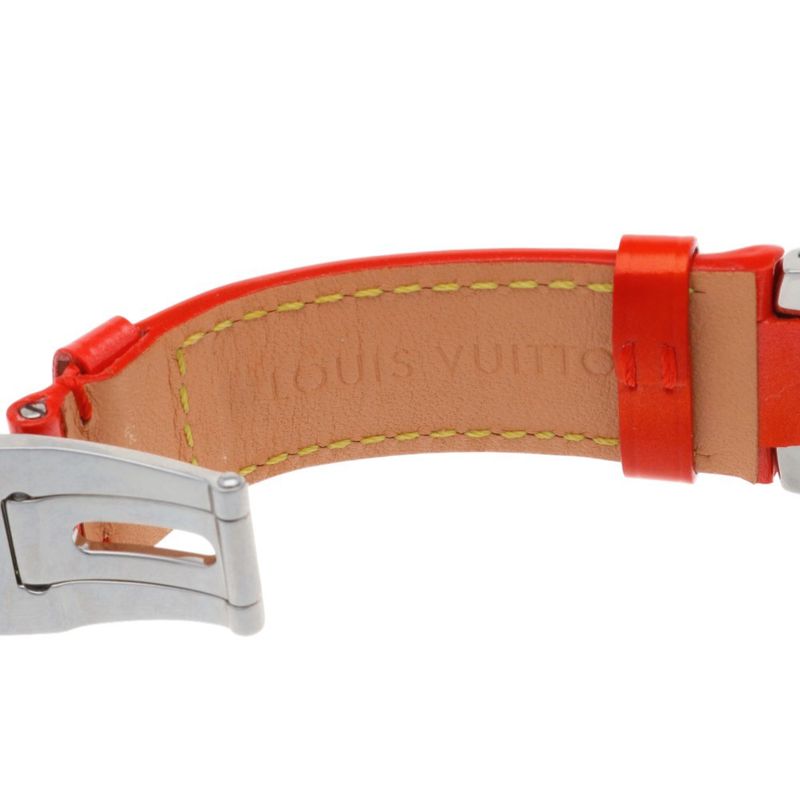 Louis Vuitton Tambour Heart Love Watch Stainless Steel Quartz 1 Silver Red White