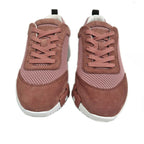 Hermes Bouncing Sneakers 37.5 Pink Mesh Suede Shoes