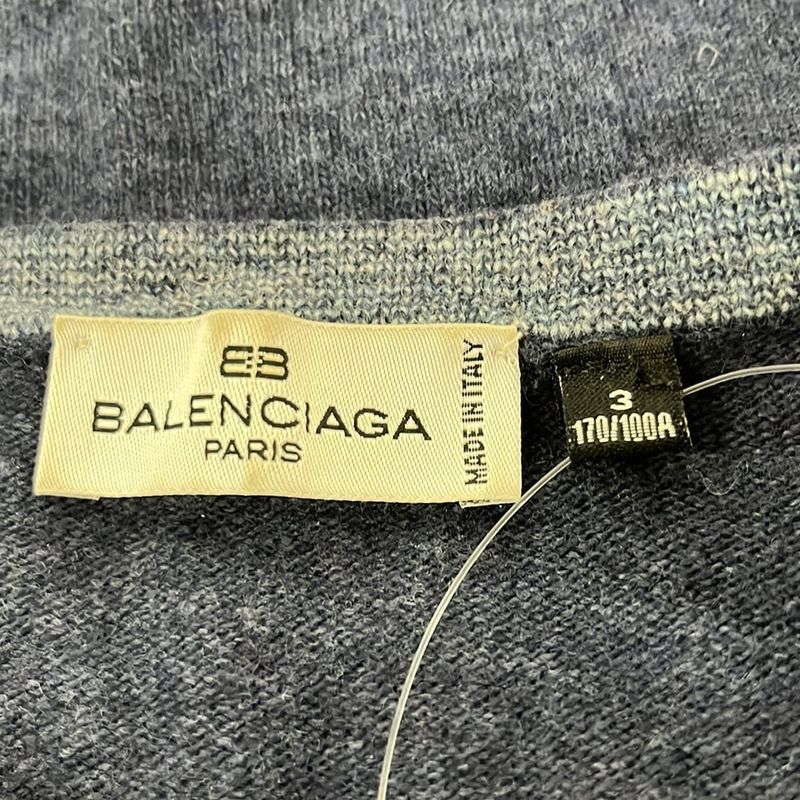 Balenciaga BB Long Sleeve Sweater 3 Navy Blue Gray