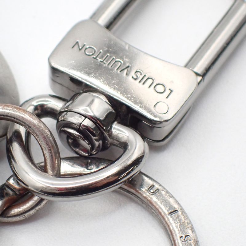 Louis Vuitton Key Folder Porte Cles Dragonne White Leather Ring