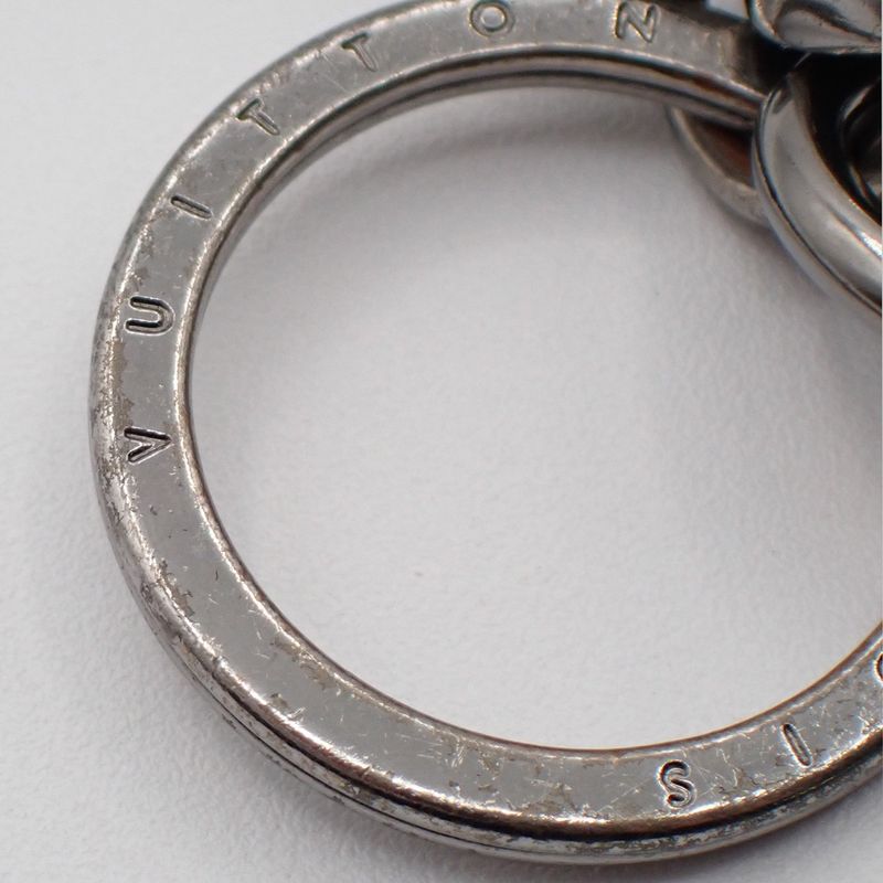 Louis Vuitton Key Folder Porte Cles Dragonne White Leather Ring