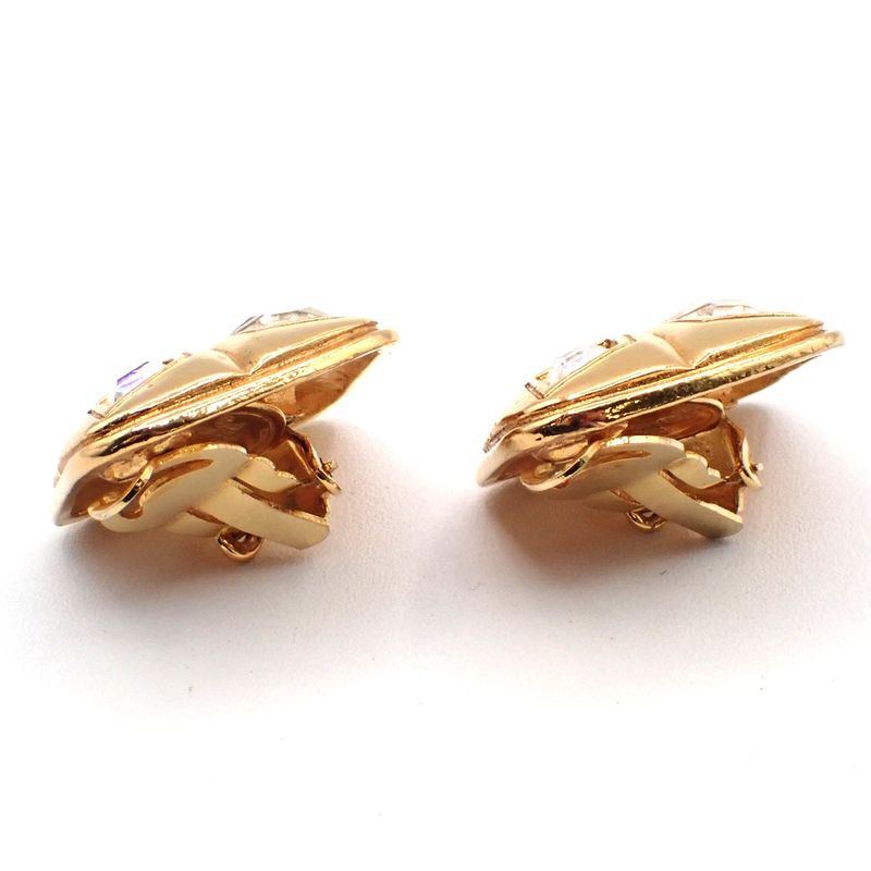Chanel Earrings Diamond Gold