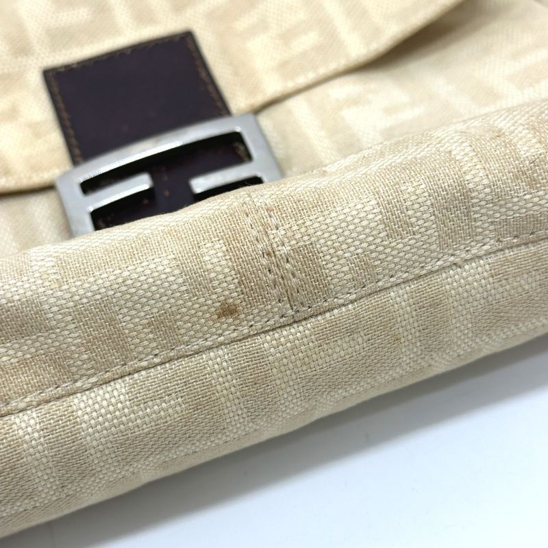 Fendi Shoulder Bag Zucca Mamma Bucket Canvas Beige
